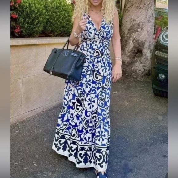 New ZARA Printed Wrap Open Back Midi Dress - Picture 3 of 6